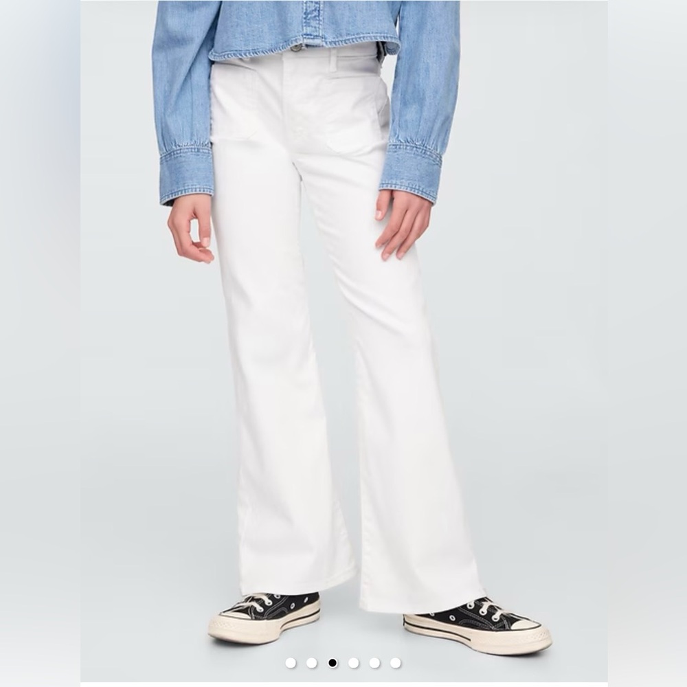 NWOT Girl’s GAP 70’s High Rise Flare Jeans white